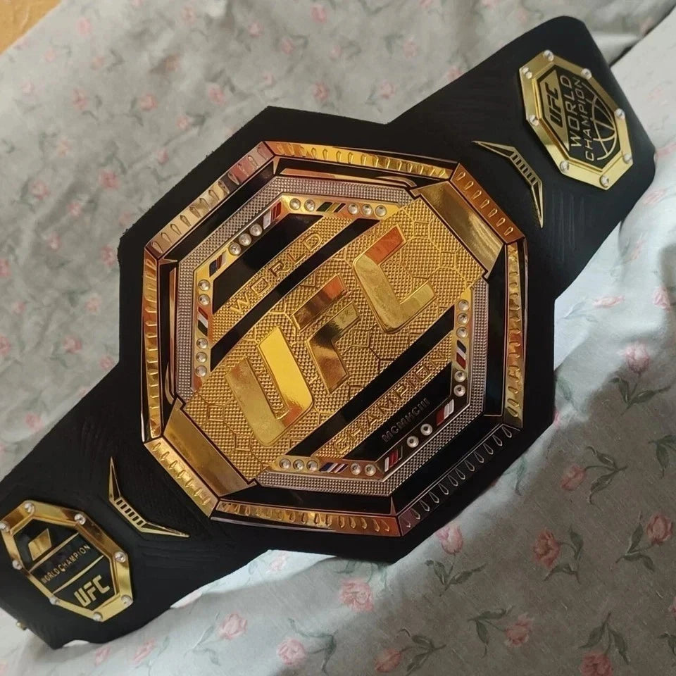 UFC Legacy Championship Title Belt 2mm Brass Gold Replica Belt Adult Size