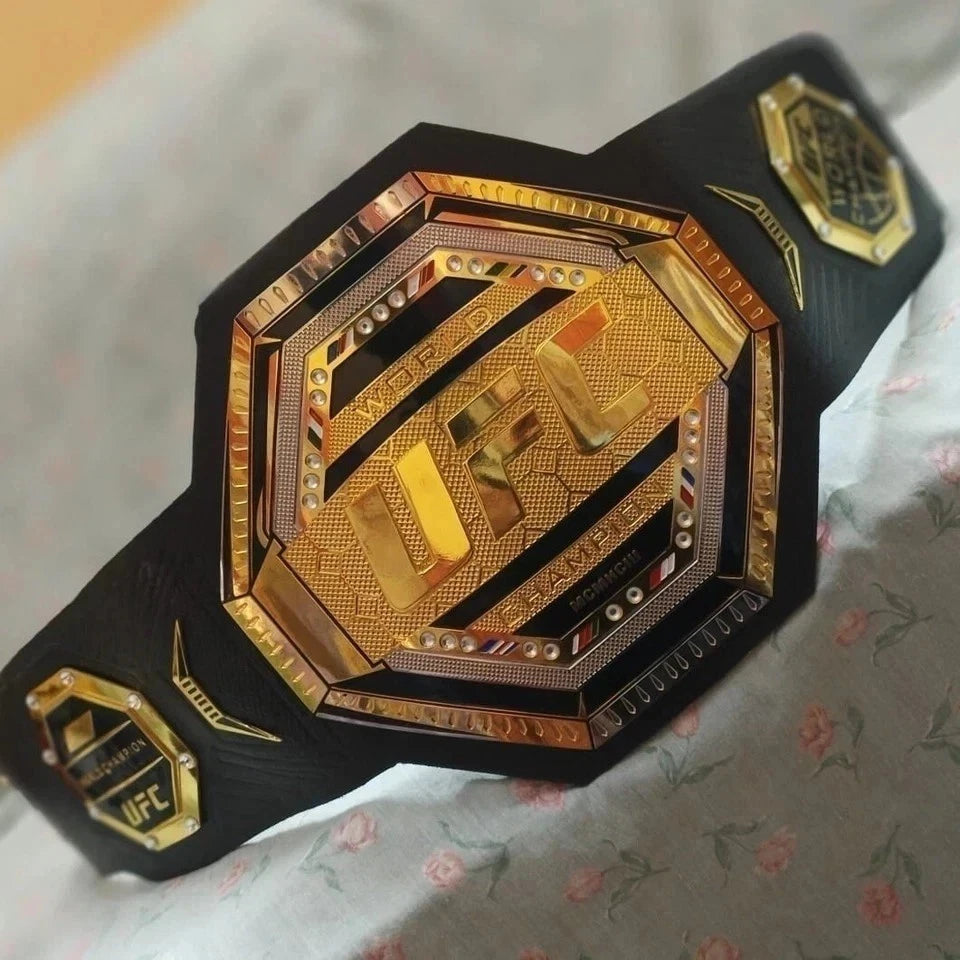 UFC Legacy Championship Title Belt 2mm Brass Gold Replica Belt Adult Size