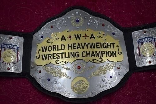 AWA World Heavyweight Wrestling Champion Replica Title Belt 2mm Adult size