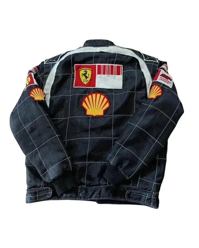 F1 Ferrari Vintage Racing Jacket Team Racing Embroidered Jacket