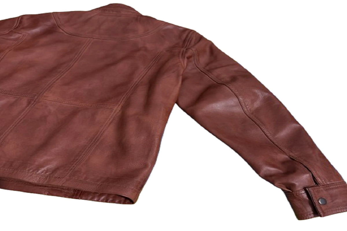 Men's Lambskin Leather Jacket, American Casual Indian Workwear Distressed Style,