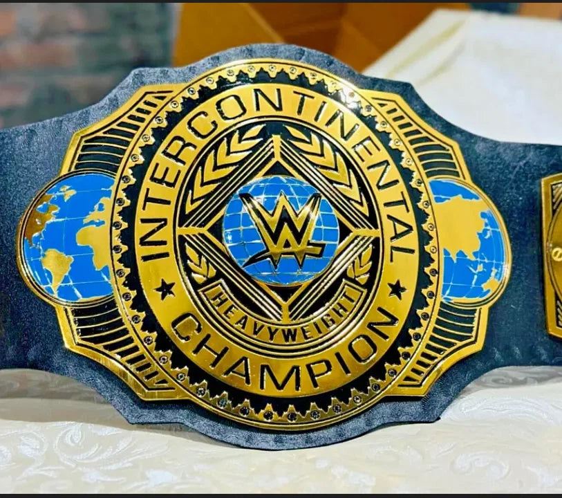 WORLD WRESTLING INTERCONTINENT<wbr/>AL CHAMPIONSHIP REPLICA TITLE BELT ADULT 2MM BRASS