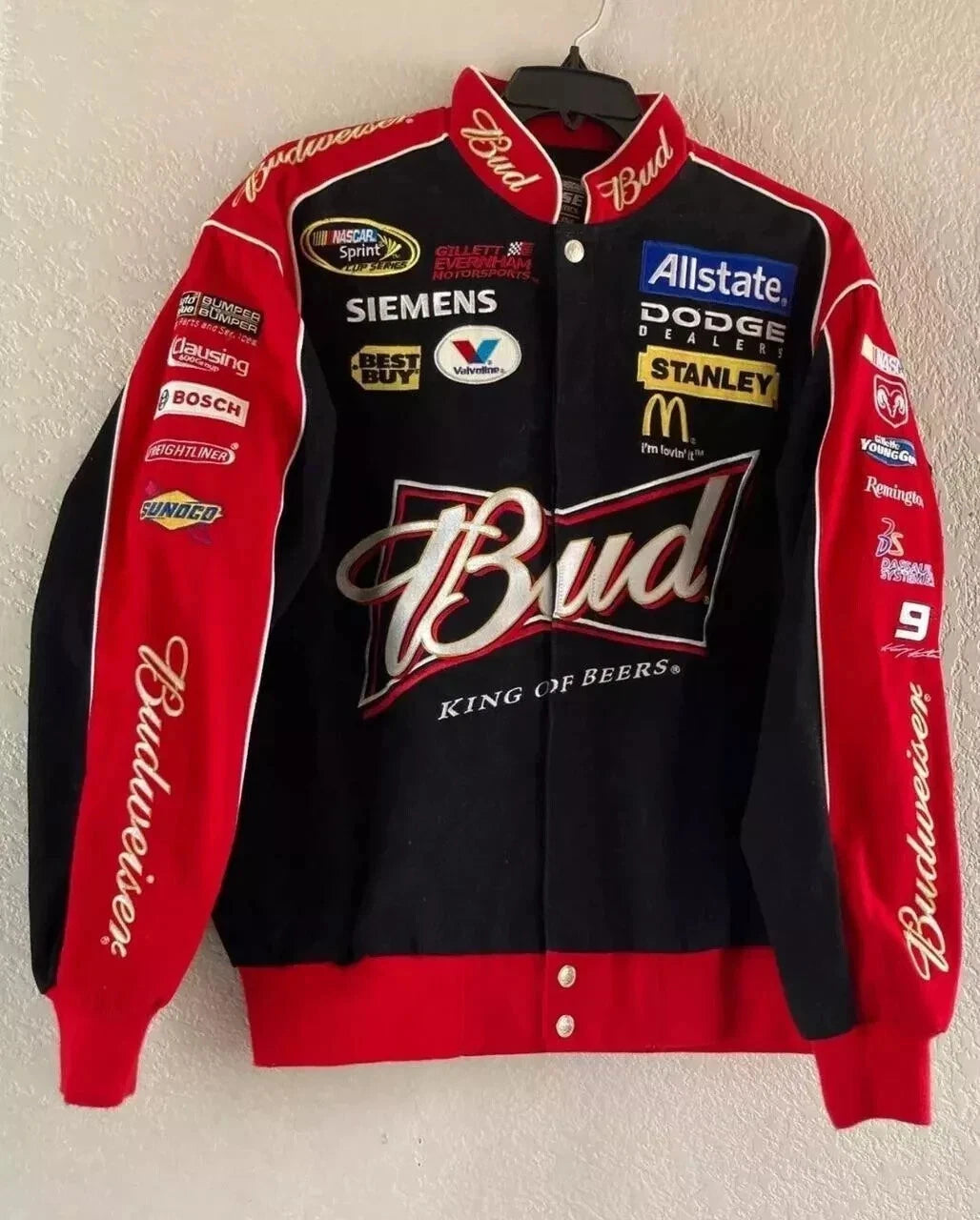 Vintage Bud Racing Jacket Team Racing Printing Jacket