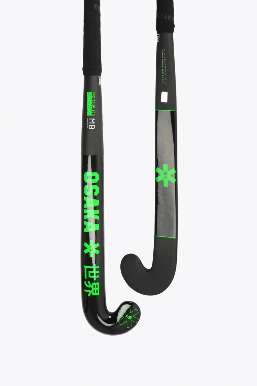 Osaka Field Hockey Stick Pro Tour 100 - Mid Bow | Iconic Black Free Grip