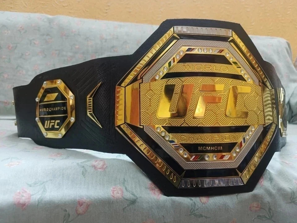 UFC Legacy Championship Title Belt 2mm Brass Gold Replica Belt Adult Size