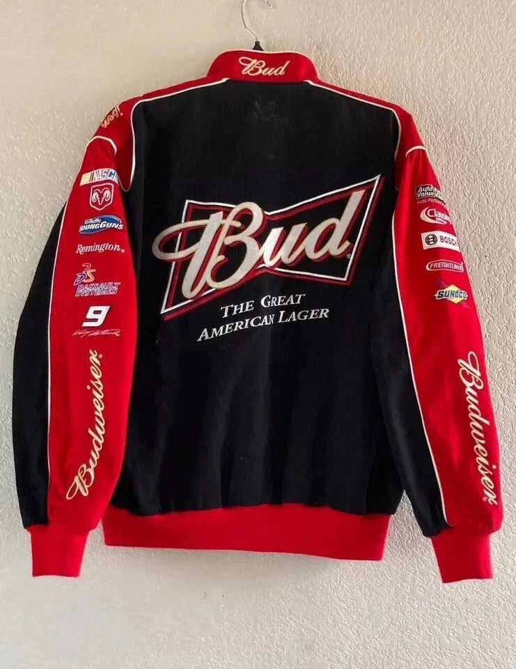 Vintage Bud Racing Jacket Team Racing Printing Jacket