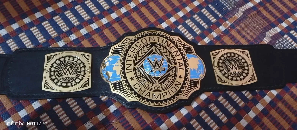 WORLD WRESTLING INTERCONTINENT<wbr/>AL CHAMPIONSHIP REPLICA TITLE BELT ADULT 2MM BRASS
