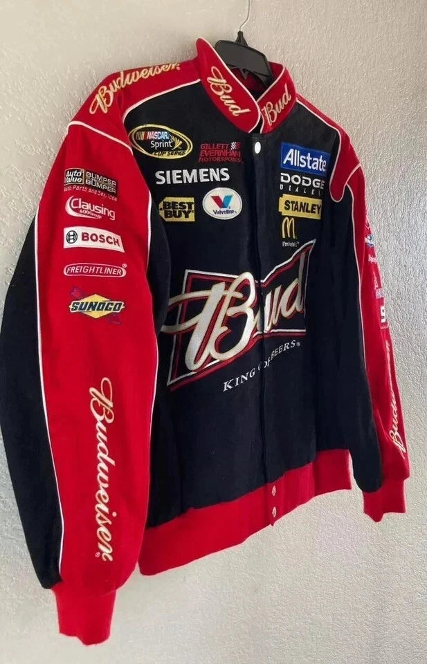 Vintage Bud Racing Jacket Team Racing Printing Jacket