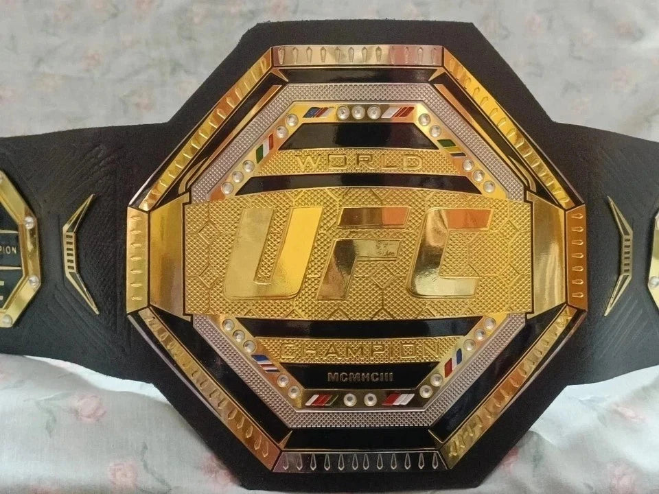 UFC Legacy Championship Title Belt 2mm Brass Gold Replica Belt Adult Size